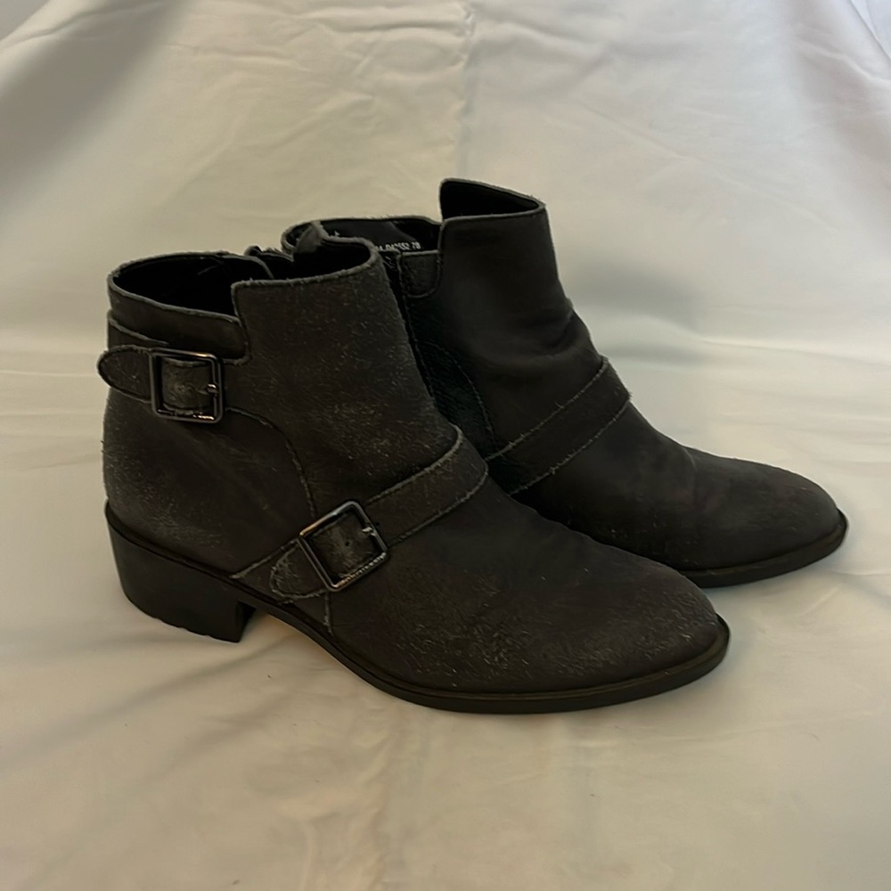 Cole Haan leather boots, sz 7, dark grey